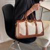 Canvas patchwork large capacity Boston bag women's travel bag