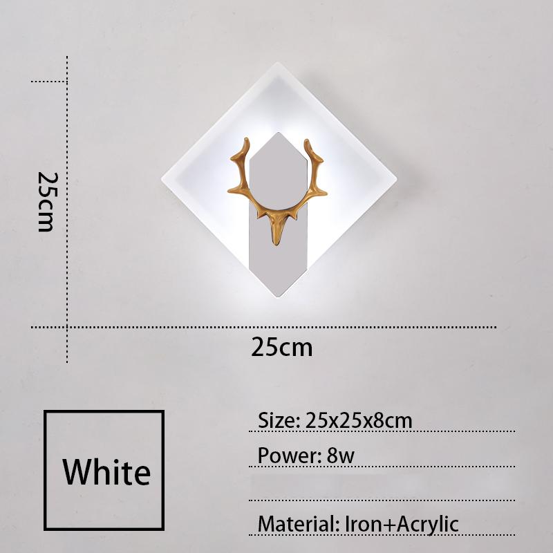 Modern LED Wall Lamp Foyer Corridor Bedroom Beside Lamp Iron+Acrylic Materials New Sconce Hotel Room Decoration Wall Light