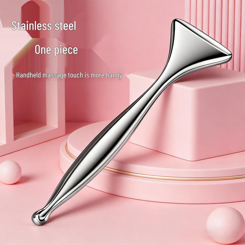 In-Stock Stainless Steel Facial Fascia Relaxation Massager Tool & Gua Sha Board