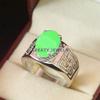 Jade Oval Cut Gemstone With 925 Sterling Silver Ring For Men's #B155 JL375671604189