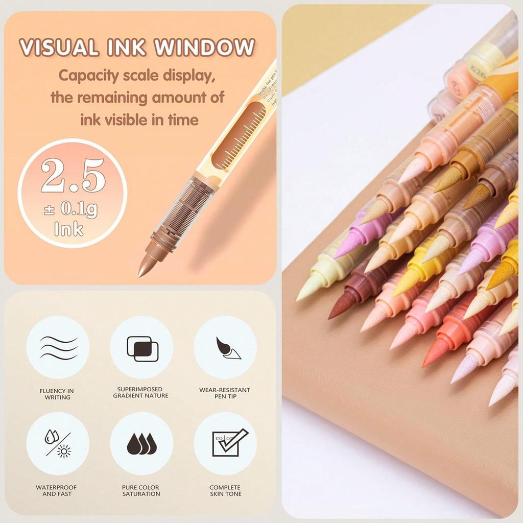 24-240 Colors Macaron/Skin Tones Art Markers,Soft Brush Tip Acrylic Paint Pens, Quick-Drying Waterproof Acrylic Paint Markers
