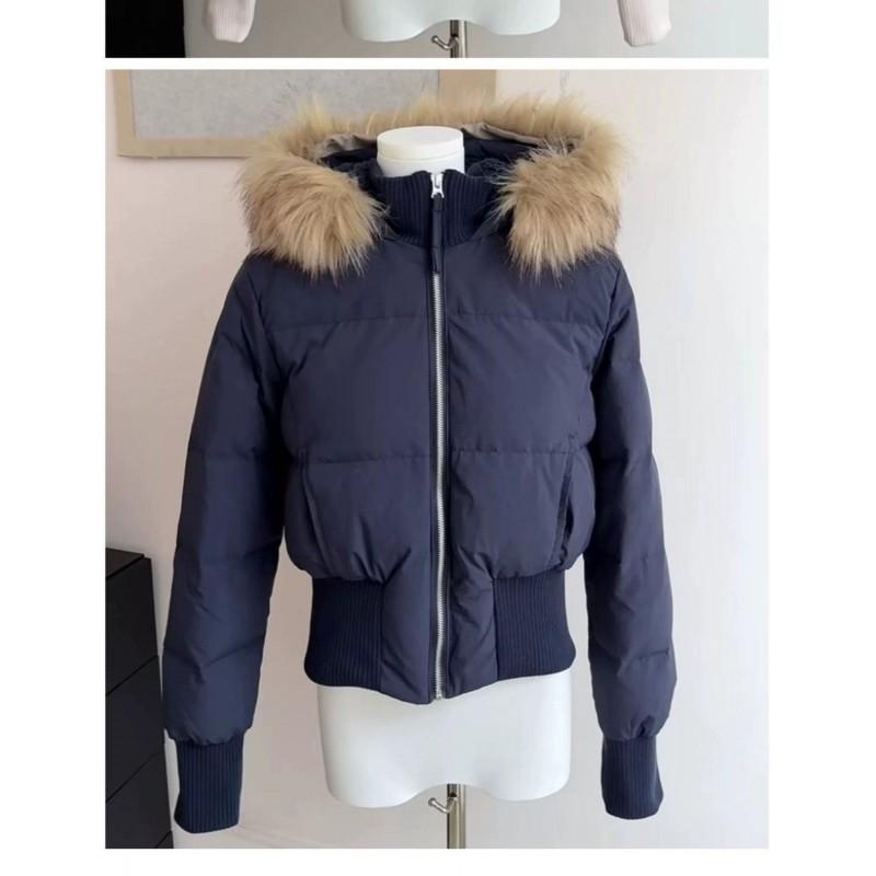 Womens Oversized Fur Hooded Cotton Puffer Jacket Slim Fit Winter Streetwear