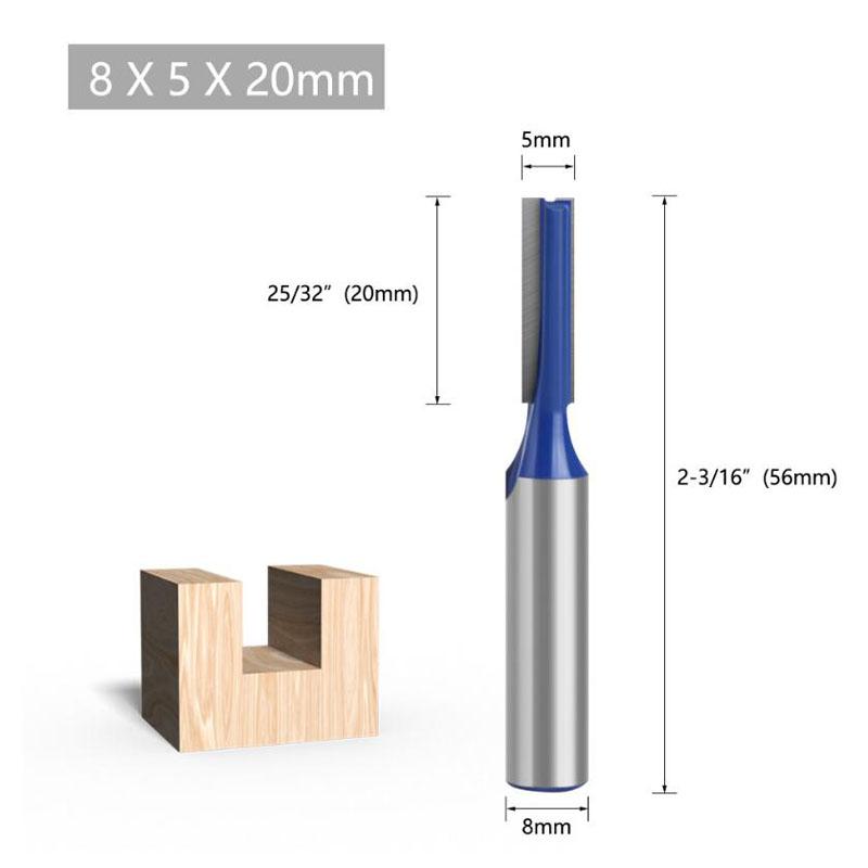 1pc 8mm haste reta bit carboneto de tungstênio flauta dupla roteador bits fresa para madeira ferramenta para trabalhar madeira