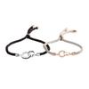Double Ring Couple Bracelet Korean Version Interlocking Weaving Niche Design Hand Rope Qixi Festival Gift Ins Wind