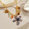 Gold Tone Multi Pendant Necklace Multi Charms Boho Jewelry Statement Chain Necklace  Daily Wear