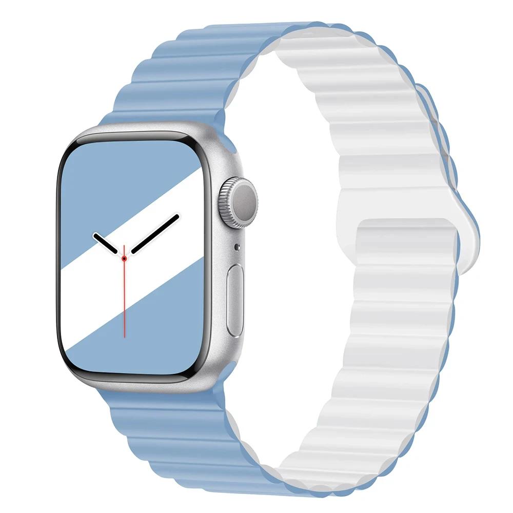 Magnetyczny Pasek Silikonowy Sportowy Bransoletki Do Apple Watch 41mm 42mm 44mm 45mm 46mm 49mm iWatch Seria 11 10 9 8 7 6 5 4se
