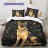 Black German Shepherd Pattern Bedding Home Decoration Birthday Gift (1 * Duvet Cover + 2 * Pillowcase, Without Core)