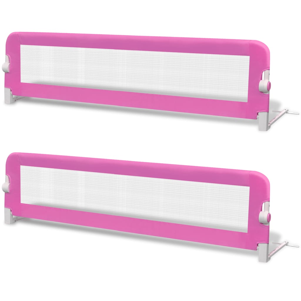 Vidaxl Baby Bed Rails, 2 Pcs, Pink, 150X42 Cm