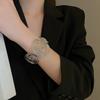 S/Round Shape Irregular Wide Bracelet Wave Opening Retro Hand Ring Zinc Zinc Alloy Wide Opening Bangle  Gift