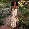 Amazon Europe, America and Foreign Trade 2025 Spring New Small Floral Bohemian Split Sexy Suspender Dress Women