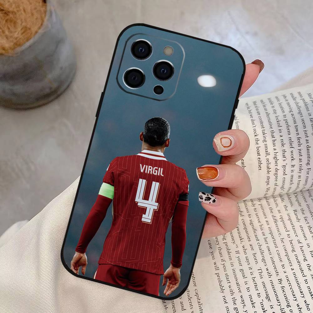 FOOTBALL V-Virgil van D-Dijk Phone Case For iPhone 17,16,15,14,13,12,11 Plus,Pro Max,XS,Soft Silicone Black Cover iPhone16