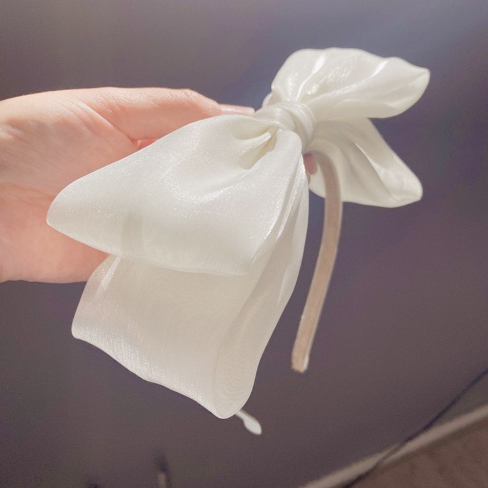 Headress Headwear Women Headband Bow Hair Hoop Korean Style Hairband Bright Silk Hairband