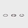 Silver Three-Piece Adjustable Ring Set: Simple & Versatile Fashion for Women