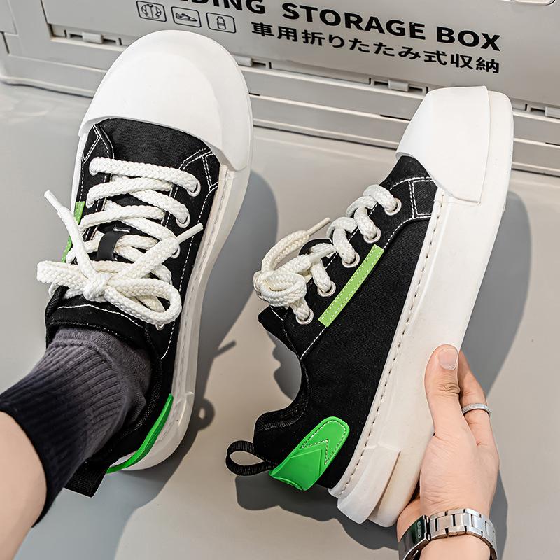 

Niche design low-top casual board shoes trendy fashion street shot hip-hop big head student skateboard shoes summer cloth shoes 39 чорний