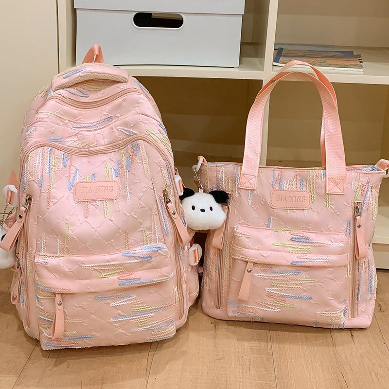 Schoolbags Children Elementary School Girls High-looking Ins Two Piece Set of Junior High School Students Backpacks