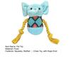 Plush Elephant Dog Toy Squeaky Dog ??Chew Toy Interactive Puppy Teething Toy Stuffed Elephant with Rope Knot for Dogs Anxiety Relief Tug-of-War