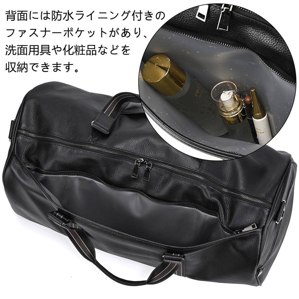 Genuine Leather Boston Bag for Large Day with Shoe Golf with Sports School Homecoming Black Men, Capacity, 1-2 Travel, Compartment, 2-Way, Carry-On,