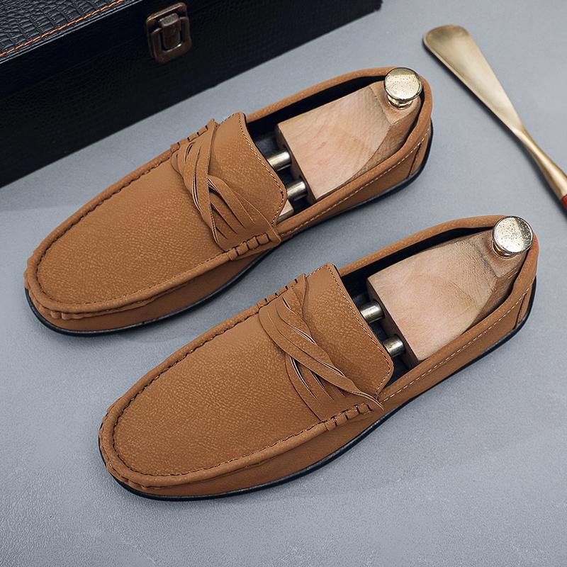 Fashion Men Casual Shoes Suede Luxury Brand Soft Loafers Male Lazy Shoes Breathable Comfort Slip-on Mens Driving Shoes Moccasins