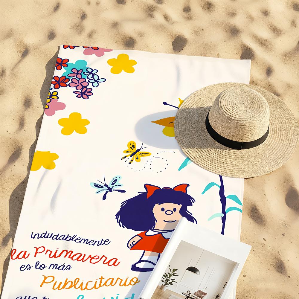 Serviette Mafalda Mignonne Dessin Animé Douce Cadeau Piscine Pour Voyage Salle de Sport Douche Camping Séchage Rapide Sportive Grandes Serviettes de Plage