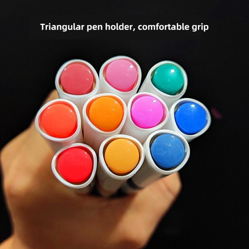 12/18/24/36/48/60 Colors Soft Head Acrylic Marker Brush Tip for Rock Painting Wood Fabric Crafts Making Graffiti School Supplies