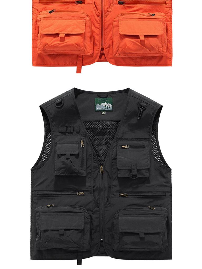 Men's Custom Logo Multi-Pocket Outdoor Fishing & Photography Vest