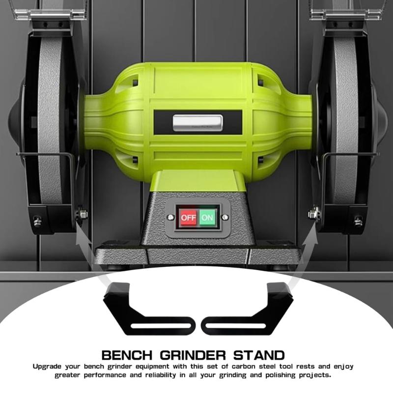 2Pieces Grinder Stand Rest Durability Stainless Steel for 150-200/250 Benches Grinders for Enhances Stability and Control