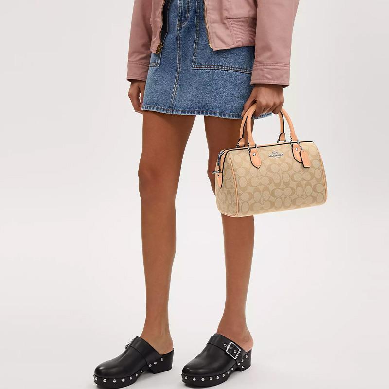 Coach Rowan 26 Vintage Floral Zip Closure Coated Canvas And Recycled Leather Tote Crossbody Bag Medium Women bags CS188-SVX1W