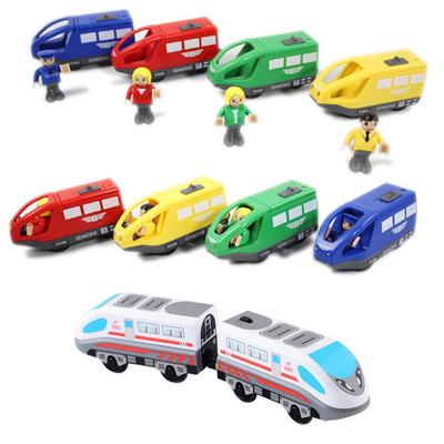 Play Vehicles Magnetic Electric Train with Little Doll Locomotive Kid Gift for Wooden Train Track High Speed Electric Train Toys