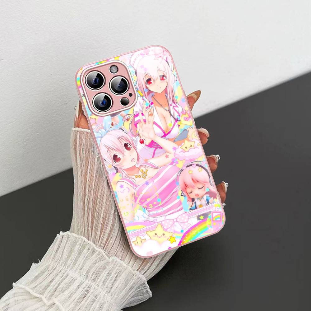 Classic Virtual Singer Super S-Sonico For IPhone 14 13 12 Mini 11 Pro XS Max X XR 14 Plus Tempered Glass Cover