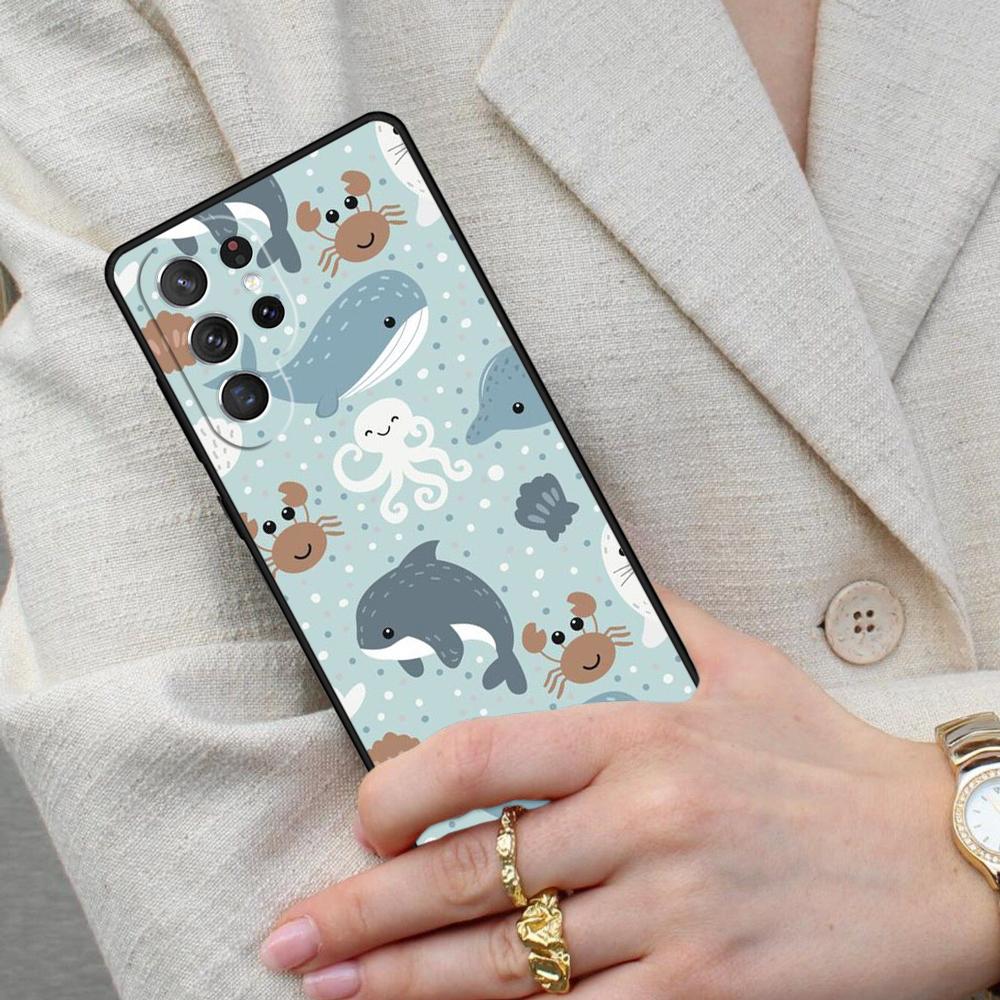 Baby Whale Cell Phone Case for Samsung Galaxy S26 Ultra S25 S24 S23 S22 S21 S20 Note10 Cover