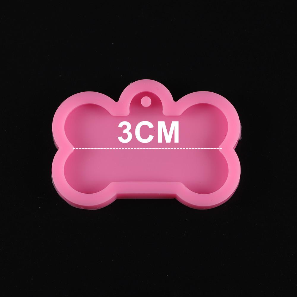 2 Sizes DIY Dog Tag Bone Shaped Keychain Casting Silicone Mould Crafts Key Chain Pendant Making Tools Crystal Epoxy Resin Mold