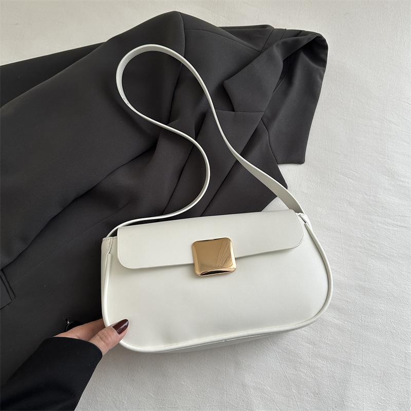 Retro Small Square Bag Simple Versatile Daily Commute Single Shoulder Underarm Bag