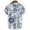 Sailing World Graphic Print Vintage Shirt Fashion Casual Hawaiian Beach Style Summer Oversized Shirts for Men  Women Shirts