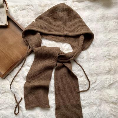 Hat Autumn and Winter Fashion Versatile Hat Scarf Integrated Warm Knitted Wool Hat Scarf