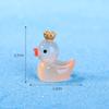 10pcs Cute Crown Small Ducks Miniature Animals Figurine Model New Mini Resin Ducks