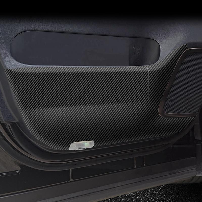 For Toyota Alphard 40 Series Soft Carbon Fiber Car Front Door Anti-Kick Panel Cover Decoration Sticker Car Accessories