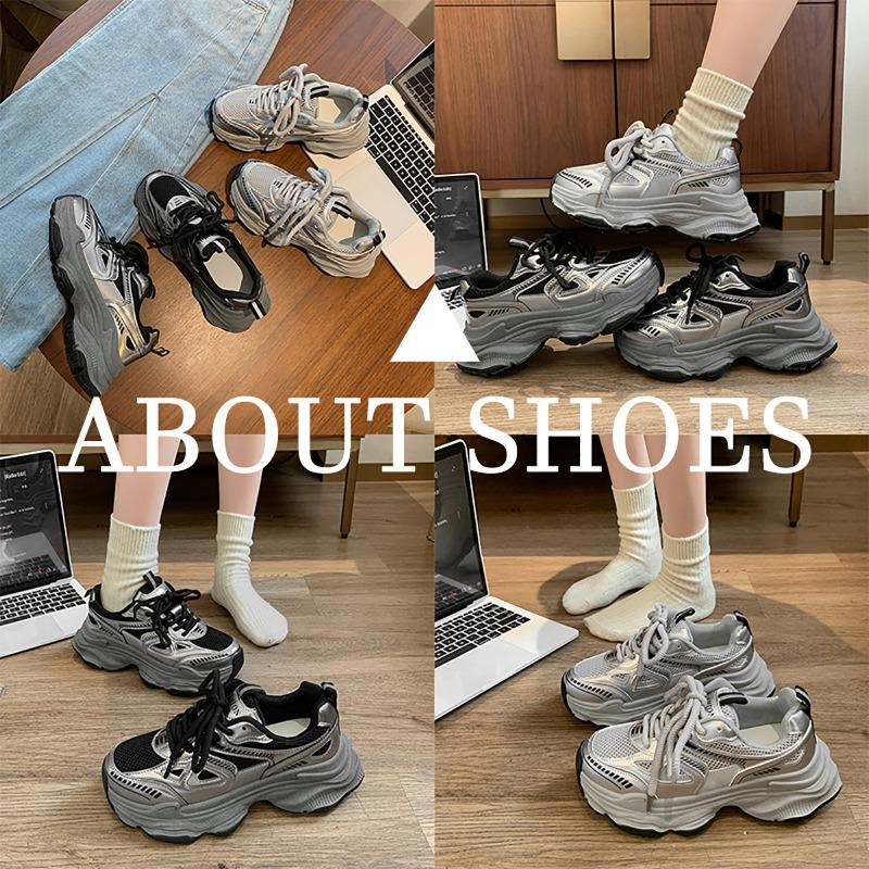 Daddy shoes women's 2 new autumn black shoes versatile muffin thick-soled heightening casual sports shoes