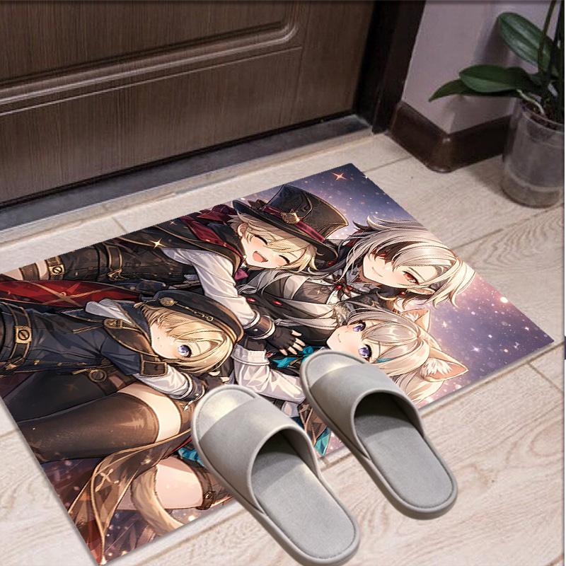 Genshin Impact Pattern Rug, Indoor/Outdoor Mat, for Picnic, Gameroom, Bedroom, Office, Living Room, Home Decor Carpet, Birthday Gift