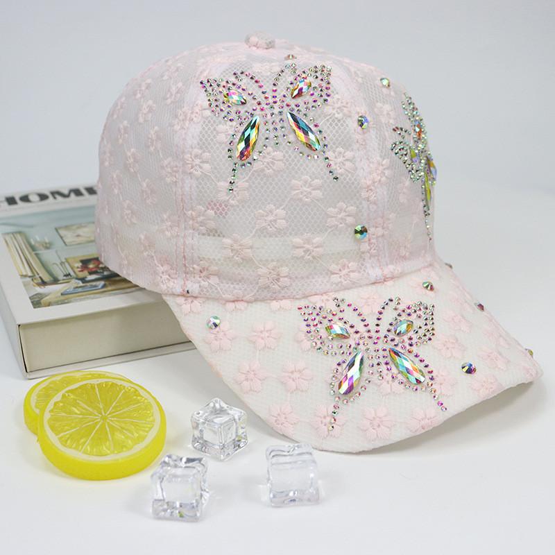 Butterfly Embroidered Baseball Cap With Breathable Mesh For Outdoor Sun Protection