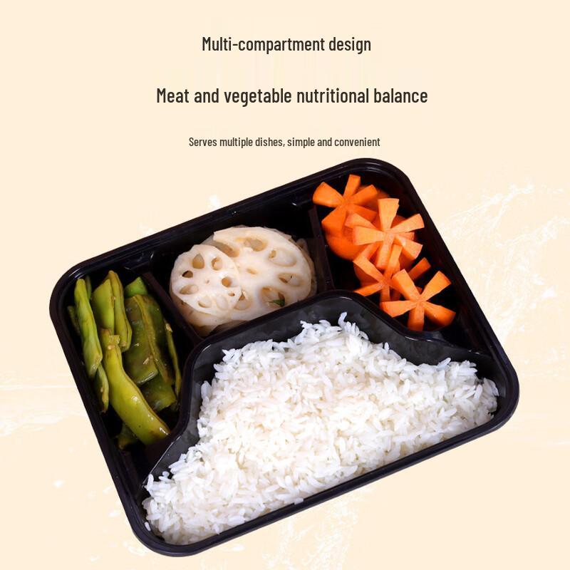 777 Disposable Rectangular Multi-Compartment Takeaway Food Containers with Lids