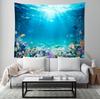 Underwater World Tapestry Blue Ocean Wall Hanging Under The Sea Coral Reef Wall Tapestry Tropical Fish Tank Undersea Tapestries