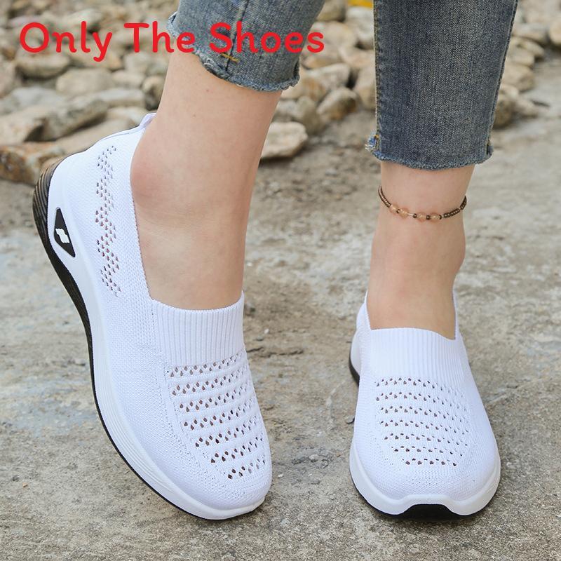 Summer Breathable Mesh Slipon Shoes For Women With Soft Pvc Sole Comfortable Casual Walking Footwear