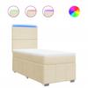 Box Spring Bed with Mattress Cream 90x200 cm Fabric
