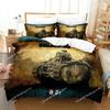 Set de așternuturi World Of Tanks Lumea Tancurilor Huse de pilotă Set de pat Huse de plapumă Fețe de pernă Plapumă Dimensiune King Queen Set de așternuturi pentru Băieți Adulți