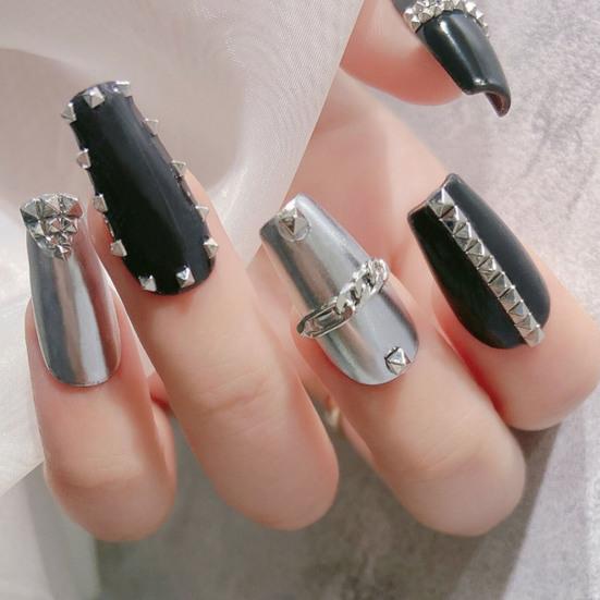 200Pcs/Set Nail Rivet Glitter 3D Effect Non-Fading Metal Rivet Art Decoration Street Punk Charm for Manicure
