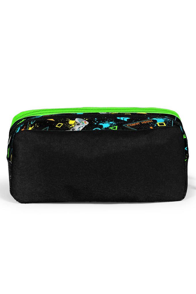 Coral High Kids Siyah Fosforlu Yeşil Gamer Desenli 3’lü Okul Çanta Seti SET0123654