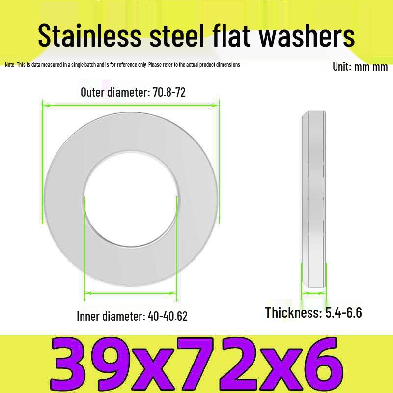 Stainless Steel Flat Washer Gasket, No Burrs, GB97 Standard (201/316/304)