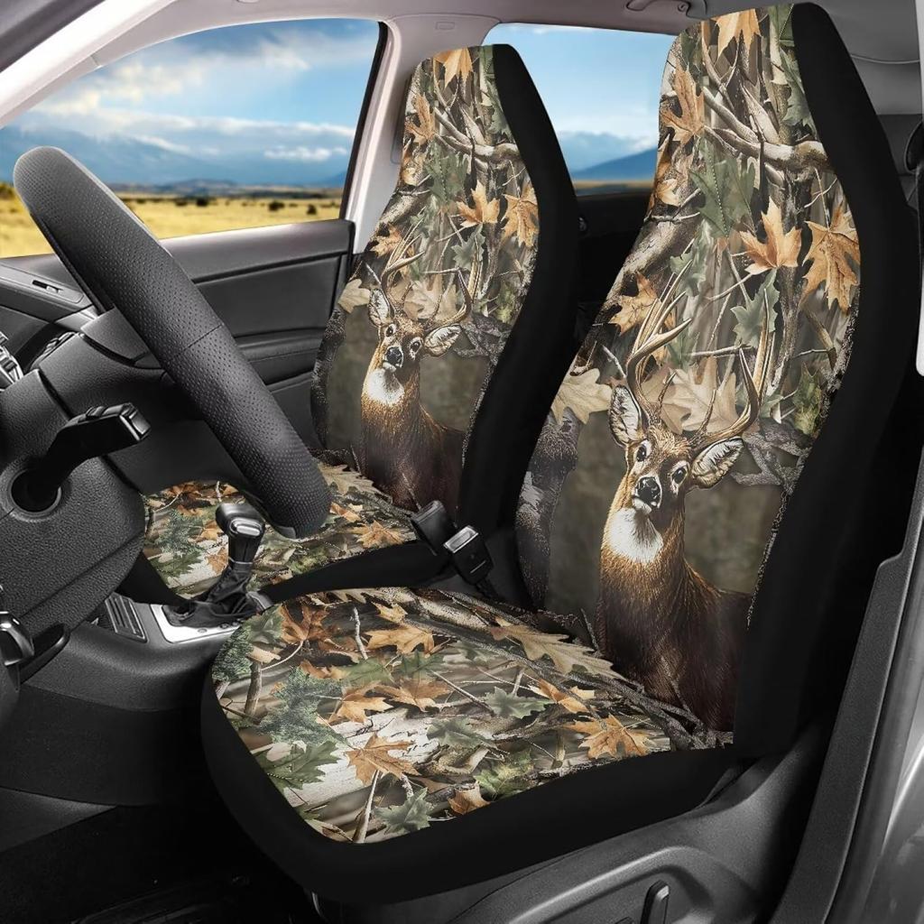 Bulopur Halloween Spider Web Print Front Seat Cover Sets 2 Pack, Car Universal Accessories Interior Decor for Men, Auto Front Seat Covers