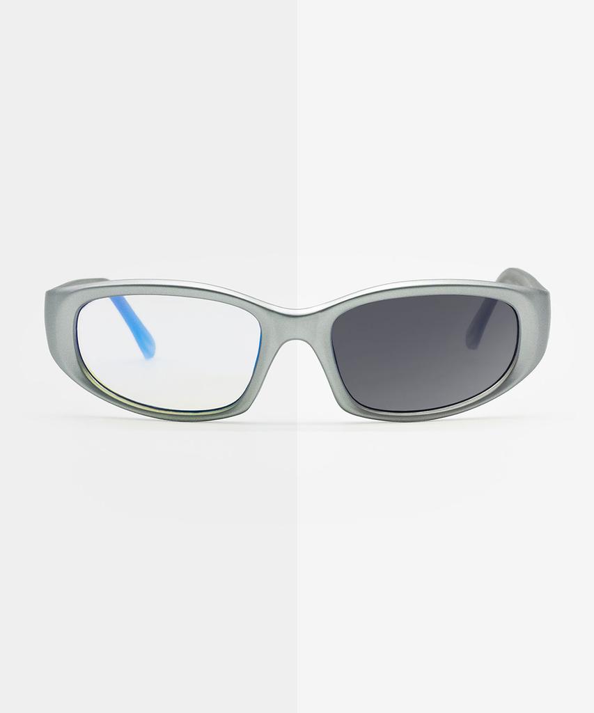 Weeoweeo Bacon Matte Sliver Photochromic Sunglasses
