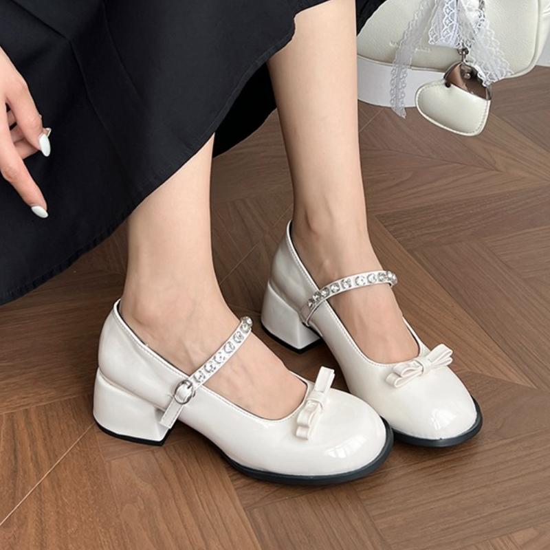2025 New British Style Thick Bottom Mary Jane Shoes French Vintage Flat Round Head Japanese Style JK Loafers Adult